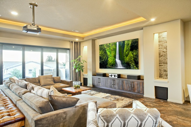 المسرح المنزلي غرفة المعيشة تلفزيون بشاشة مسطحة biemer أريكة كبيرة السجاد