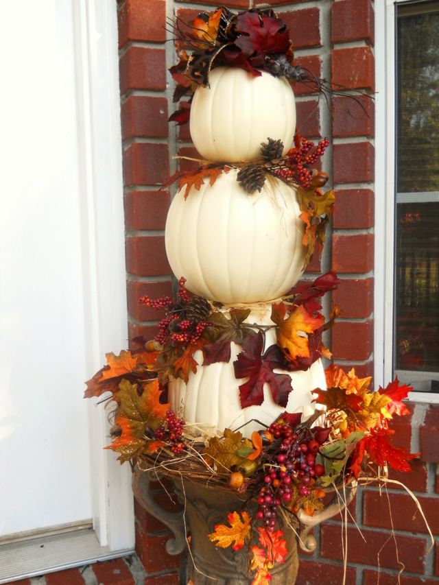 الخريف الديكور أوراق الخريف بارد الديكور مدخل المنزل