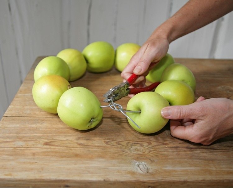 إكليل الخريف-اصنع-نفسك-تفاح-موصول بالأسلاك