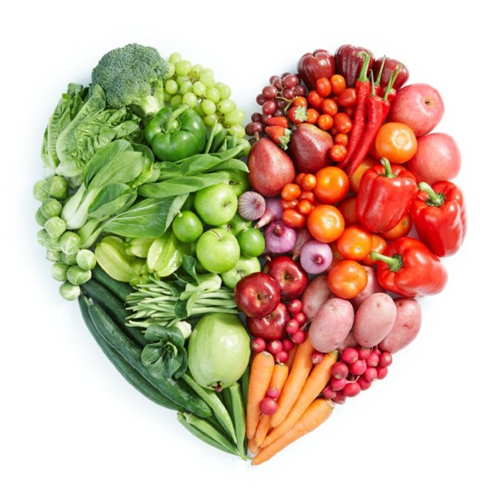 نصائح عن الأكل الصحي الخضروات الفواكه والفلفل والجزر والتفاح