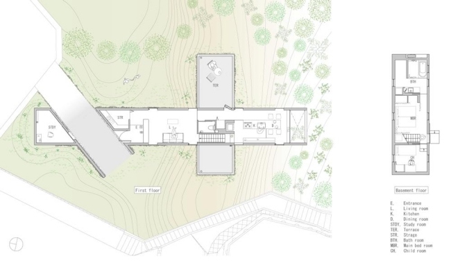 UID Architects Japan Node Haus-Grundris 3 هياكل متشابكة