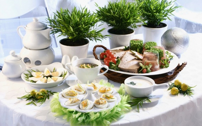 زينة طاولة عيد الفصح - مشغولات يدوية - عيد الفصح - ربيع - بيض - عشب - زهرية - فطور