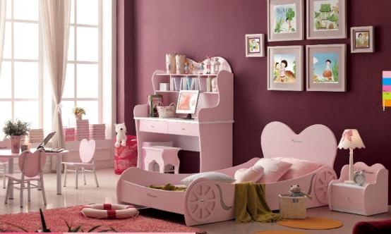 تصميم غرفة الأطفال الحديثة - غرفة الفتاة الوردية