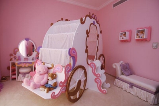 غرفة عربة سندريلا للفتيات أفكار التصميم