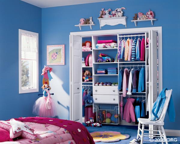 أنظمة خزانة الملابس خزانة غرفة الأطفال بأبواب قابلة للطي