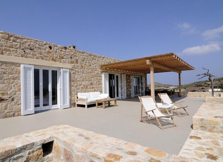 تصميم-تراس-ريفي-ذوق - البحر الأبيض المتوسط-الحجر الجيري-المتسكع-سقف-الأبيض-فيو