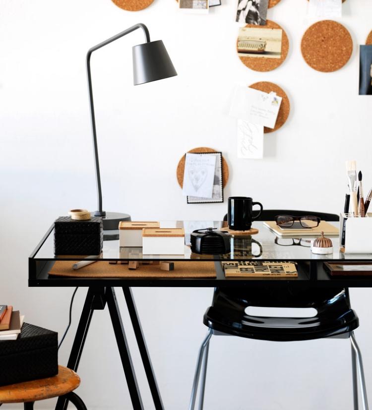 ikea-office-furniture-ideas-black-cork-bulletin board-Creative-الأنيق-الديكور