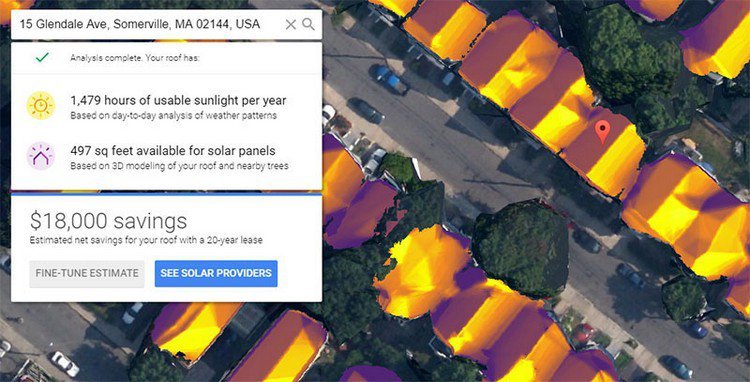 جامعي الطاقة الشمسية يختبرون تحليل التوفير في google-sunlight-area-save