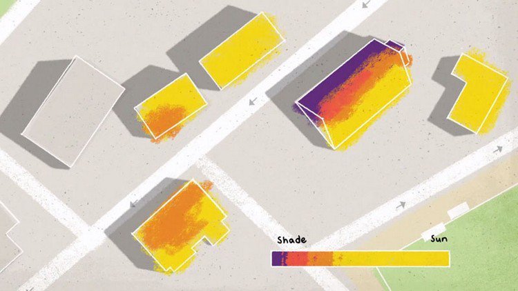 جامعي الطاقة الشمسية يختبرون google-roof-shade-sun-calculate