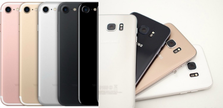 iPhone 7 و Samsung Galaxy S7 -مقارنة-بصريات-لون-مبيت