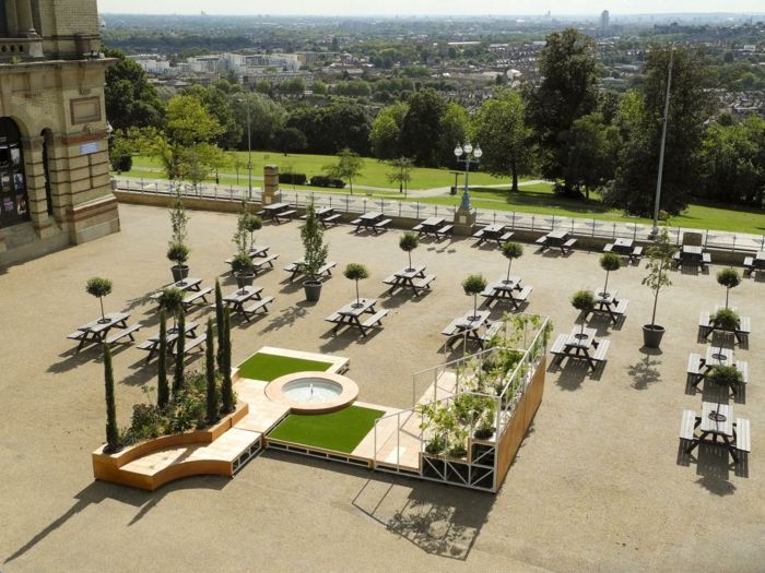 حديقة ايطالية لندن مدرج نافورة متنقلة