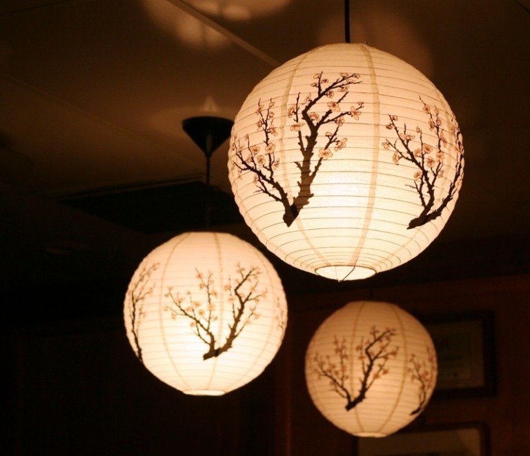 ديكو اليابانية ورقة الأرز الكرة الكرز مصابيح زهر شجرة عزر