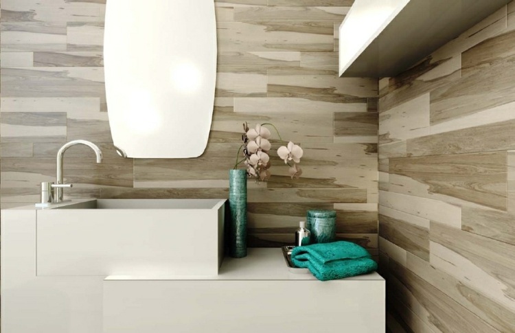 بلاط-تصميم-بورسلين-جدار-تصميم-فكرة-خشب-بصريات-حمام-حوض-حديث