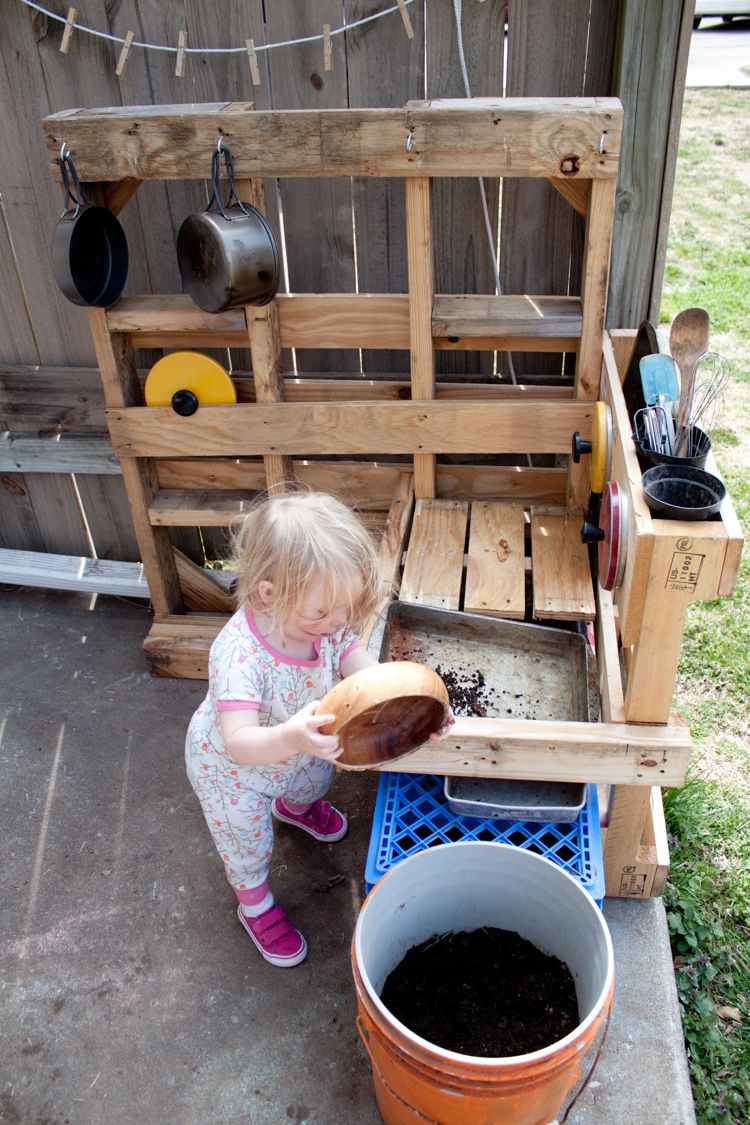 مطبخ للأطفال - خشب - حديقة - بناء - تعليمات - لعب - مطبخ - طفل صغير