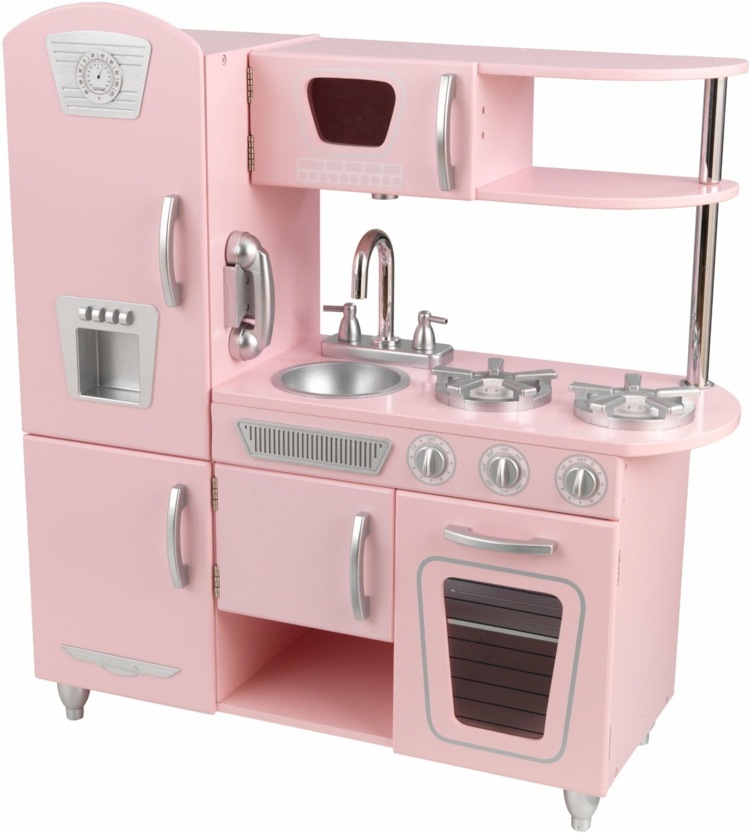 مطبخ الأطفال الحلم باللون الوردي