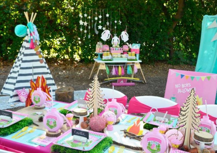 خيمة الأطفال حديقة تخييم فكرة حفلة عيد ميلاد DIY