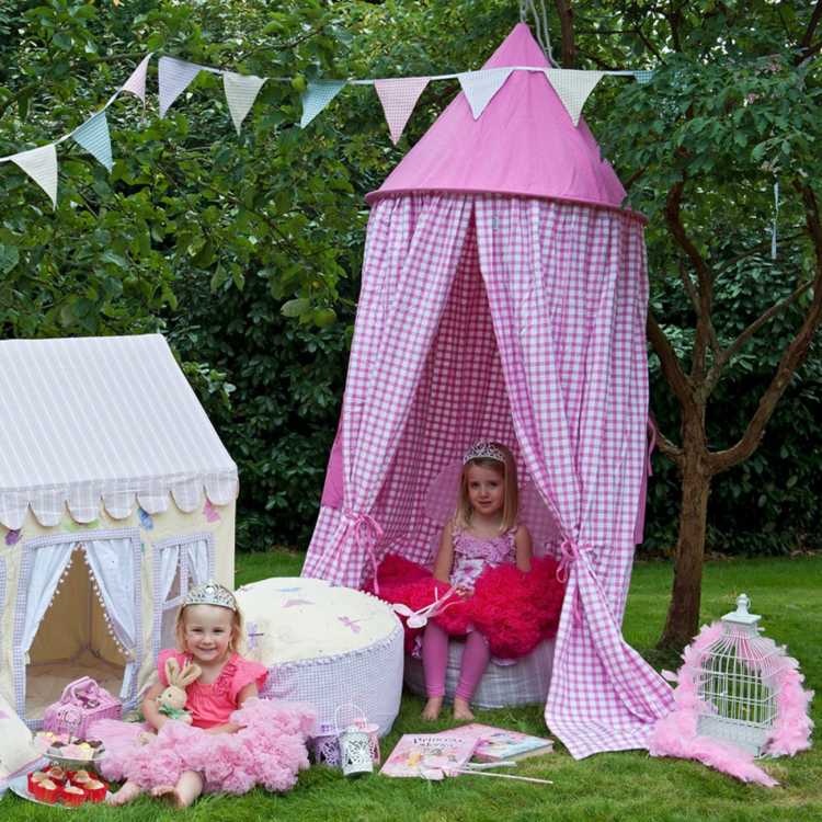 أفكار تصميم حديقة خيمة للأطفال قلعة الأميرة