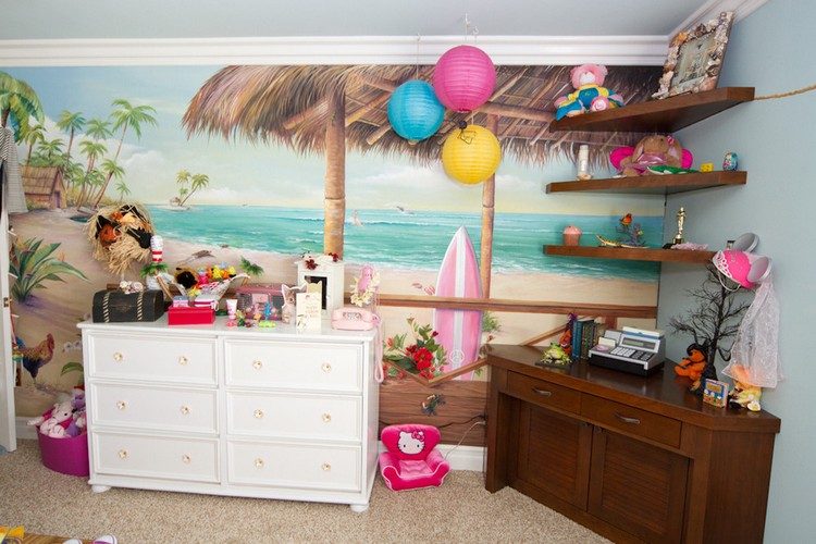 ديكور غرف اطفال - افكار - صور بنات - ورق حائط - شعار - تصفح - شاطئ - هاواي