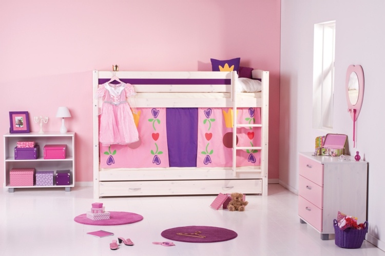 غرفة الأطفال للبنات 2015 منطقة ألعاب طلاء الجدران الوردية