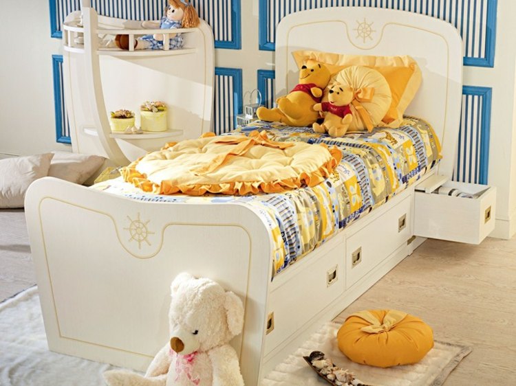 أفكار تصميم غرفة الأطفال سرير لوطي الدب الفراش