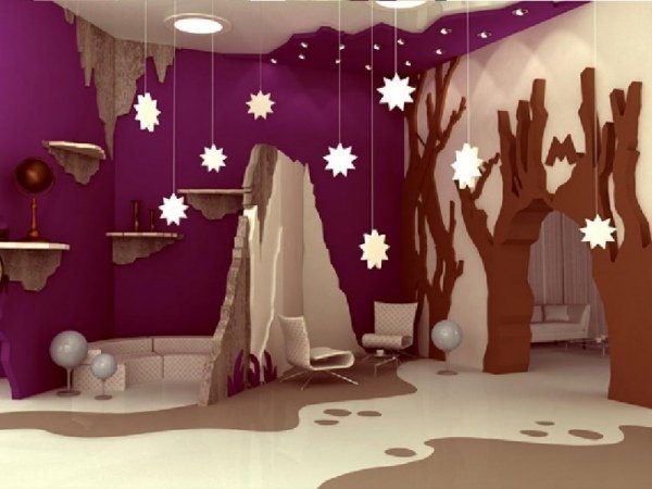 غرفة أطفال بأفكار موضوعية لتزيين غرف الأطفال بغابات الشتاء