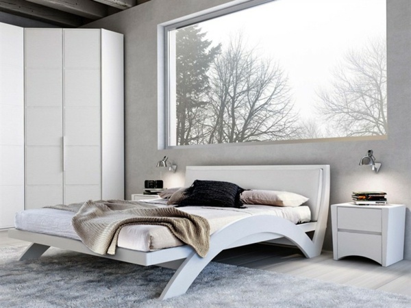 خزانة ملابس بيضاء منحدرة تصميم غرفة النوم