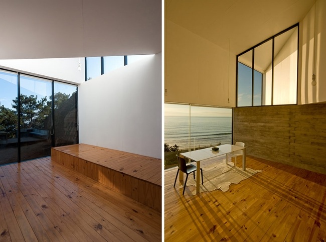 منزل غير متماثل التصميم الداخلي - الأرضيات الخشبية