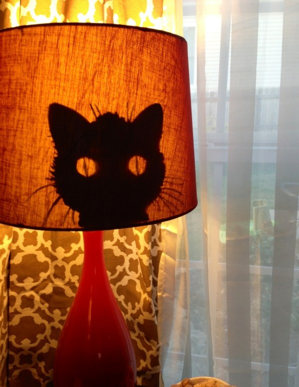 جعل أباجورة نفسك زخرفة القط صورة ظلية هالوين