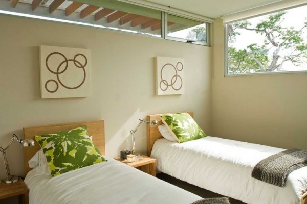 غرفة نوم فيلا تصميم مفروشات اطفال ابيض-اخضر