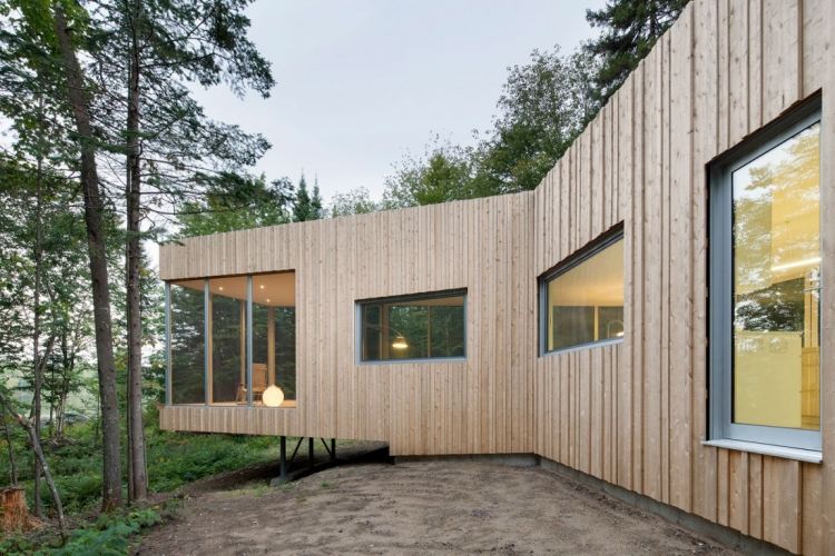 المعيشة البسيطة - الحديثة - العمارة - الواجهة الخشبية