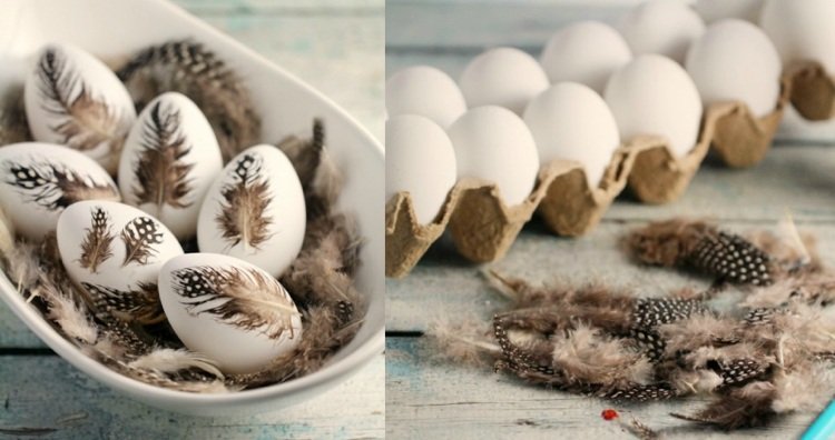 البيض العبث الريش فكرة بسيطة عيد الفصح