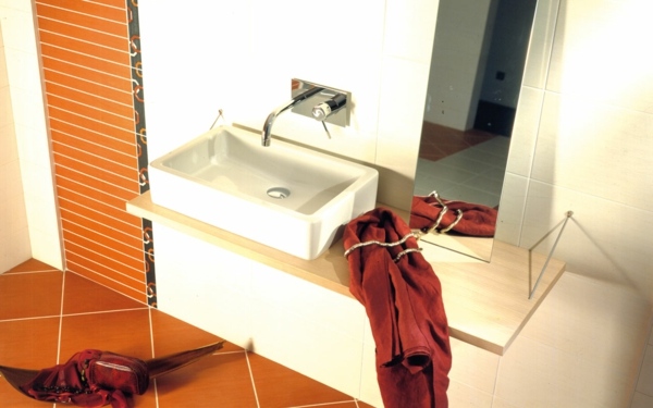 أفكار تصميم الحمام البرتقالي