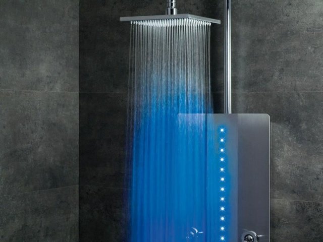 دش مطري أزرق - استانلس ستيل - عافية - جو - تصميم حمام