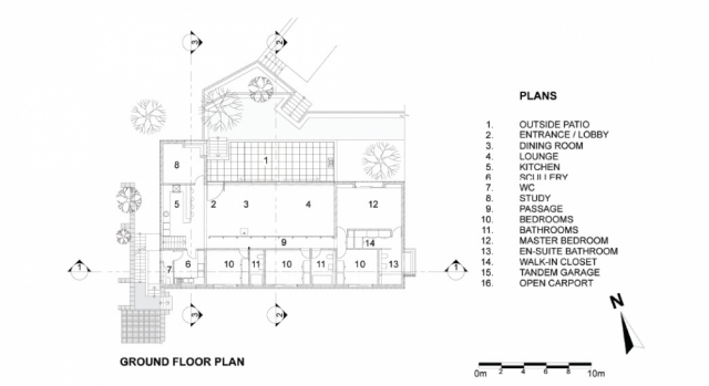 الطابق الأرضي - تخطيط غرفة المعيشة الحديثة