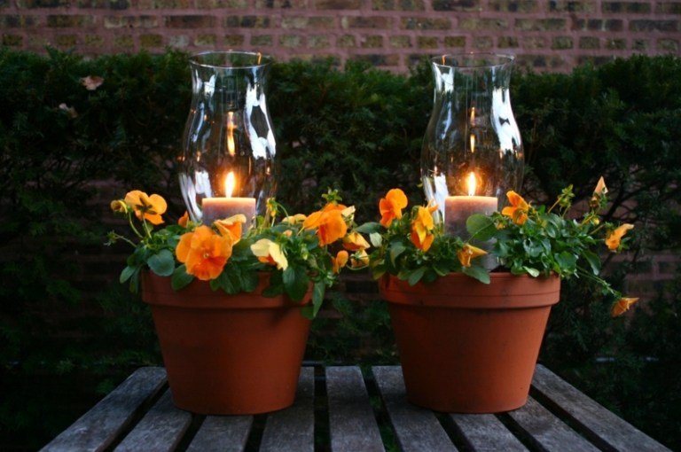 إضاءة الحديقة الحديثة زهرة وعاء الرياح ضوء فانوس شمعة في الهواء الطلق