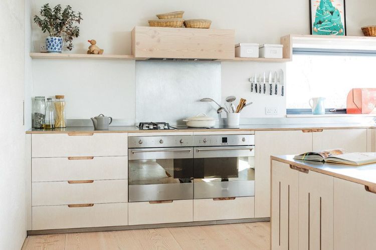 تصميم مطبخ بدون دواليب جدارية دواليب جدارية دواليب جدارية أفكار عملية اسكندنافية بسيطة وظيفية