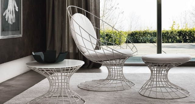 هيكل معدني - كرسي بذراعين - تصميم - داخل - خارج - قابل للاستخدام - فيلو - مارك - سادلر