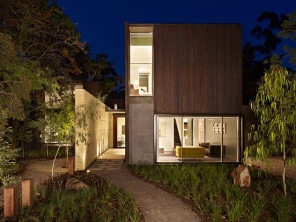 منزل خشبي منزل كتلة العمارة الحديثة مستدامة