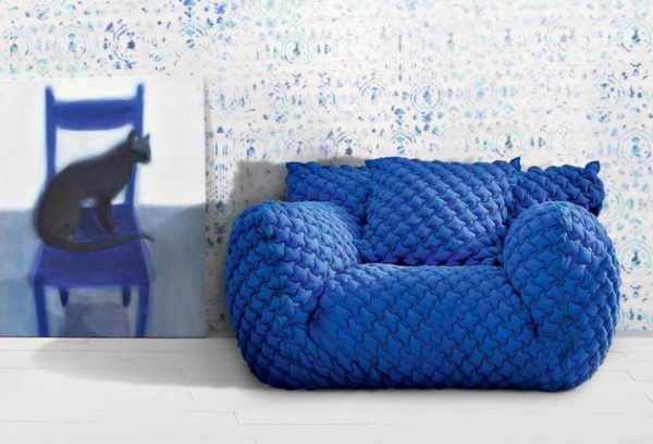 ملصق قطعة من الأثاث تصميم أريكة باولا navone أزرق إيطالي قوي