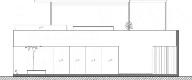مقطع عرضي خارج المنطقة تصميم منزل سكني في كازا سيتا مع شرفة على السطح