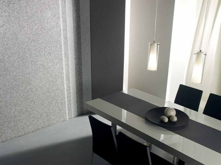 بلاط الموزاييك تصميم أثاث غرفة الطعام كونشيرتو أبيض أحادي اللون