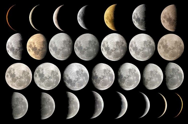 قص شعر التقويم القمري مراحل مختلفة من القمر