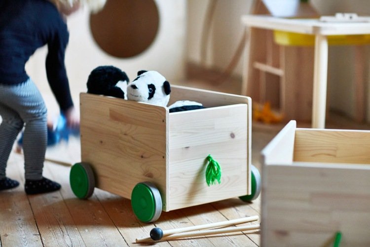 أثاث أطفال ايكيا - خشب - مجموعة جديدة - عربات أطفال خشبية - ألعاب - مساحة تخزين