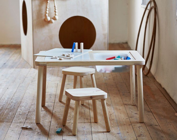 ايكيا-أثاث-أثاث-خشب-مجموعة-جديدة-طاولة أطفال-وظيفية-كرسي
