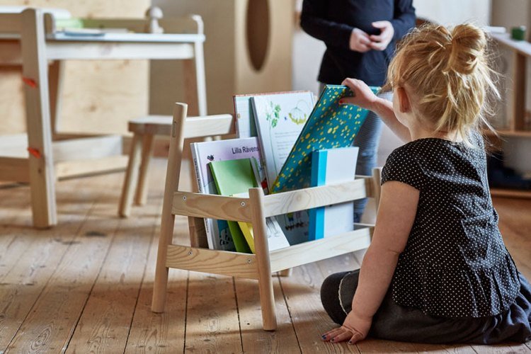 أثاث ايكيا أثاث خشبي جديد مجموعة جرائد رف كتب أطفال مساحة تخزين