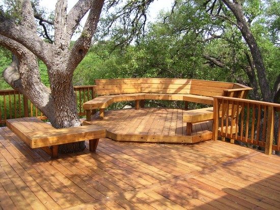 مقعد الشرفة الخشبية الحديثة