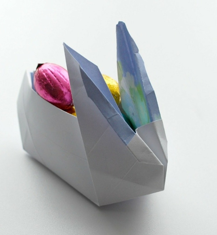 اوريغامي الأرنب فكرة هدية الحلوى