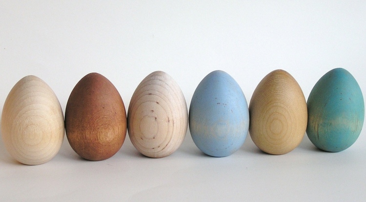 زينة عيد الفصح مصنوعة من الخشب بيض عيد الفصح-ملون-الرسم-الرسم-الأصلي-التصميم-الفكرة