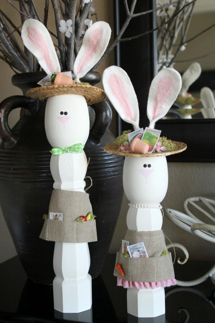 زينة عيد الفصح مصنوعة من الخشب والأرانب-العبث-آذان-قبعة-التنانير