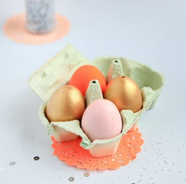 بيض عيد الفصح الذهب البرتقالي تقنيات التلوين الوردي المبتدئين